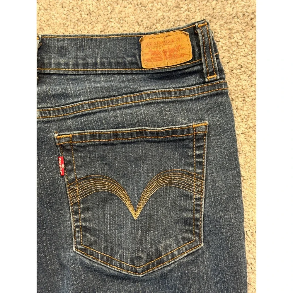 Levis 512 Jeans Womens 14M Blue Perfectly Slimming Straight Leg Dark Wash Denim